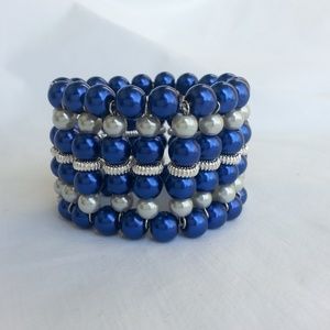 Blue statement bracelet